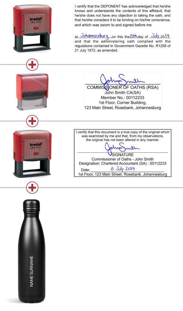 Commissioner of Oaths Rubber Stamp set